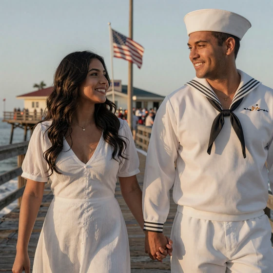 Camila and Marcus - Navy dating success story San Diego homecoming